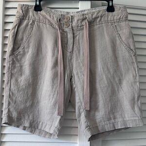 Willi Smith 100% Linen Bermuda Shorts Size 6